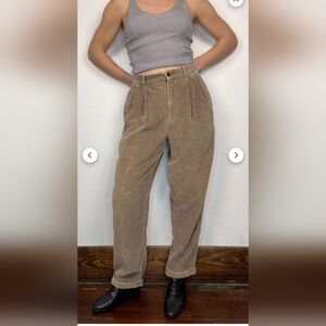 Le Collezioni Structure Women Sz 34 Pants Wide Ribbed Two-Pleat Corduroy Vintage